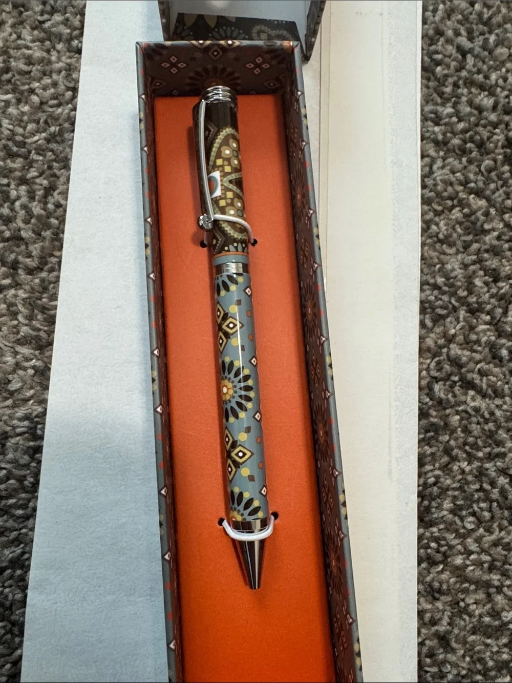 Vera Bradley Floral Pattern Pen in Teal, Brown, Orange, Yellow